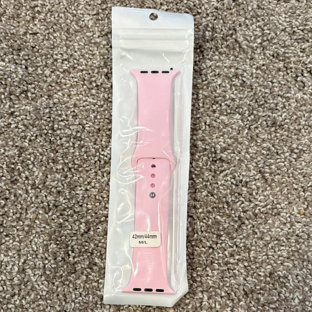 Pink Silicone Watch Band for 42mm/44mm Apple Watch - Compatible Wristband